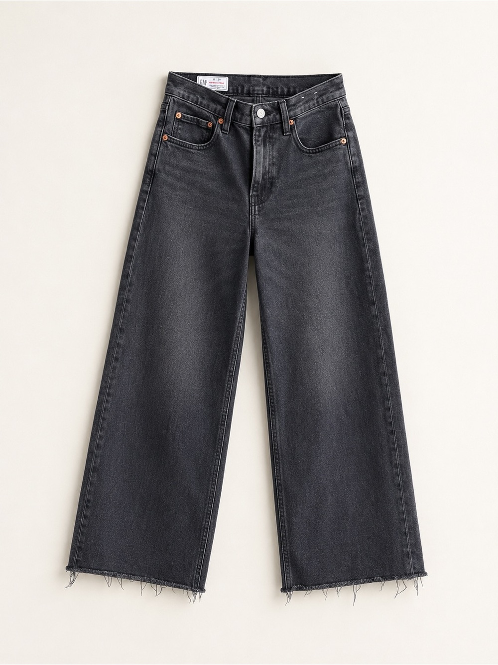 GAP Wide Leg High-Rise Jeans - Washed Black
